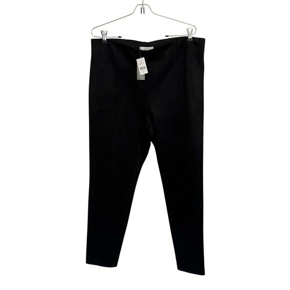 Loft Women’s XL Pull On Pants Black Velvet Like Elastic Waist Career Night Out - Picture 1 of 7